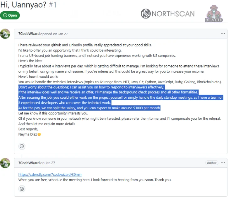 Διάσημο μήνυμα πρόσληψης Chollima